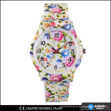 Billige Silikon-Kautschuk bunte Uhr, Genf Uhr Frauen